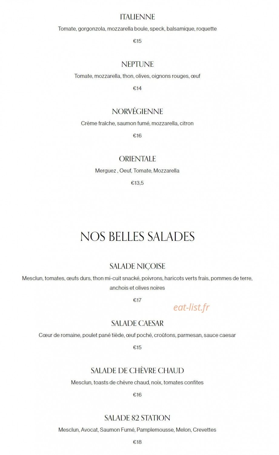 Carmine Cafe — carte page 4