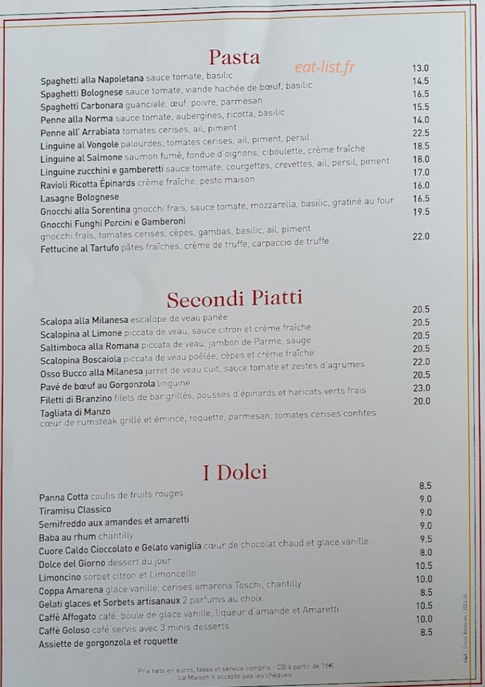 Casa Di Mario — carte page 1
