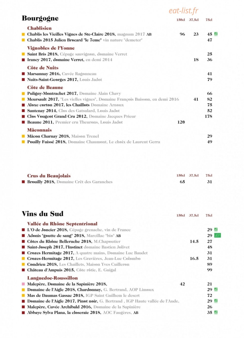 Chez Françoise — carte page 5
