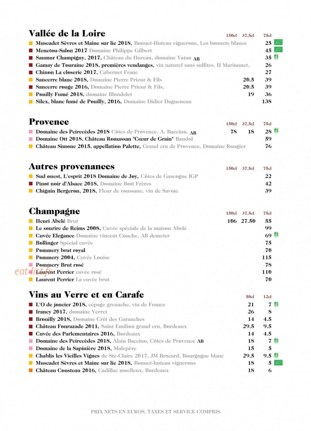 Chez Françoise — carte page 6
