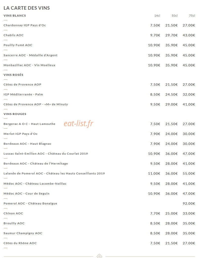 Chez Ribe — carte page 10