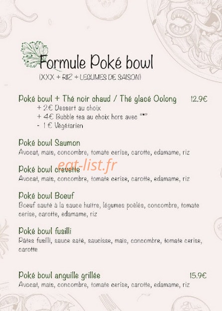 Cockthé — carte page 1