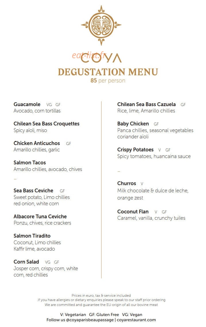 Coya — carte page 7