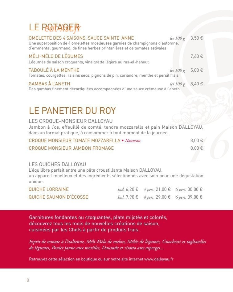 Dalloyau — carte page 4