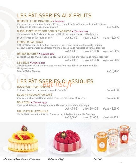 Dalloyau — carte page 6