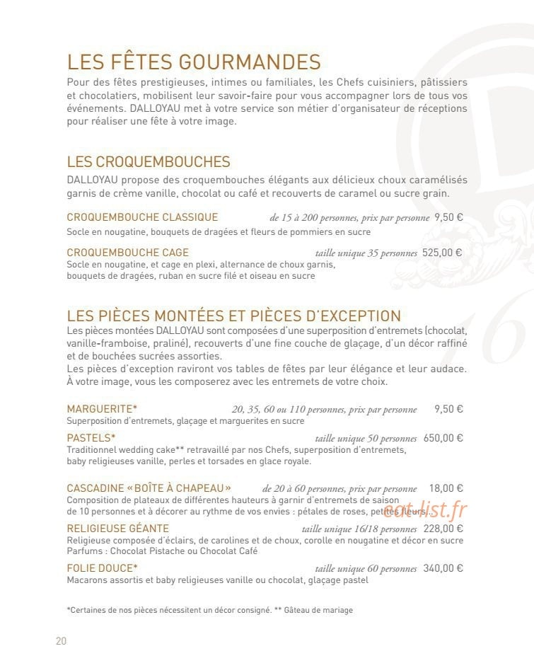 Dalloyau — carte page 10