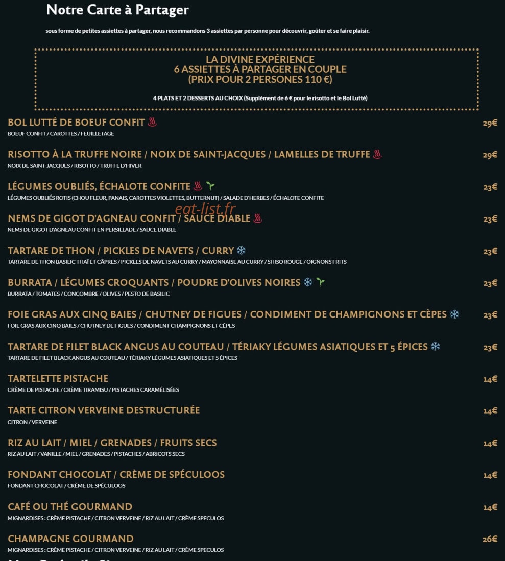 Divine Alcôve — carte page 1