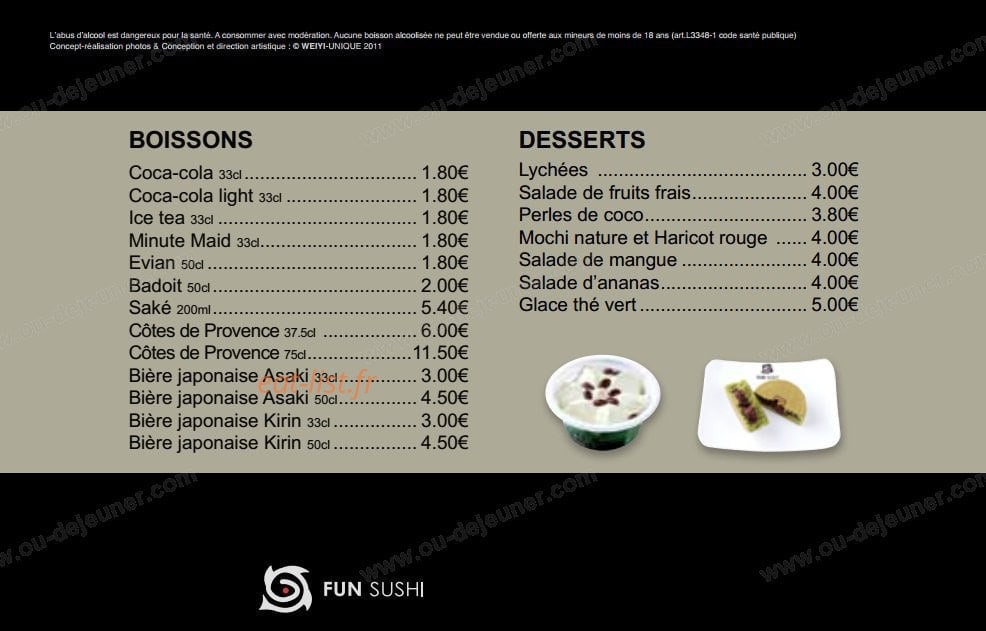 Fun Sushi — carte page 16