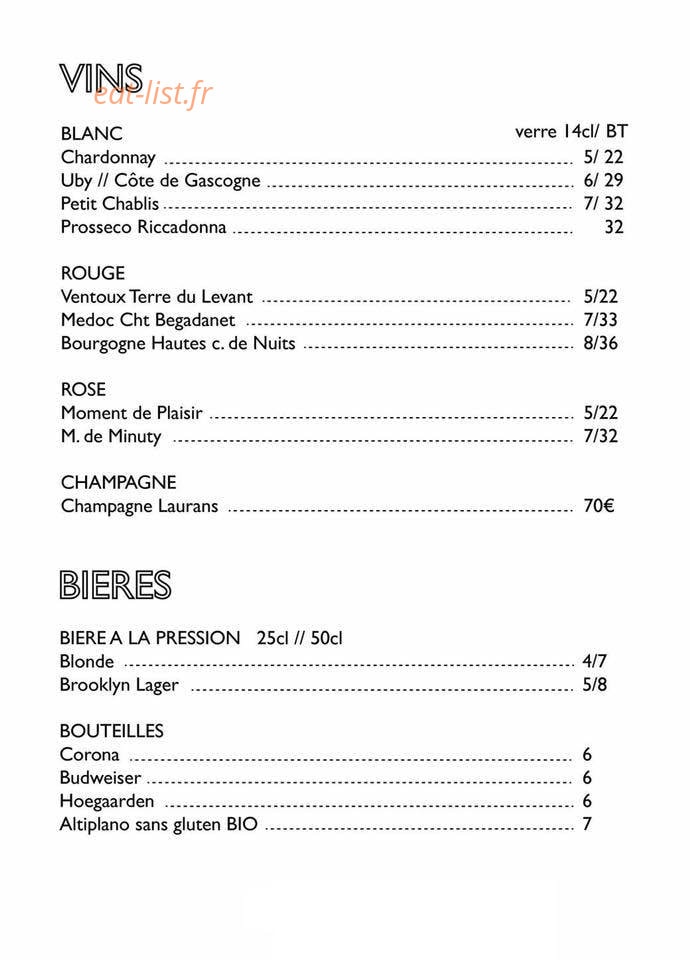 Hôme Bar — carte page 4