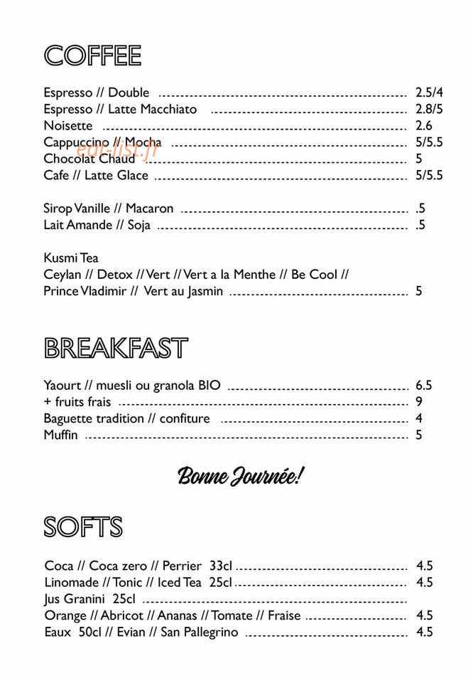 Hôme Bar — carte page 2