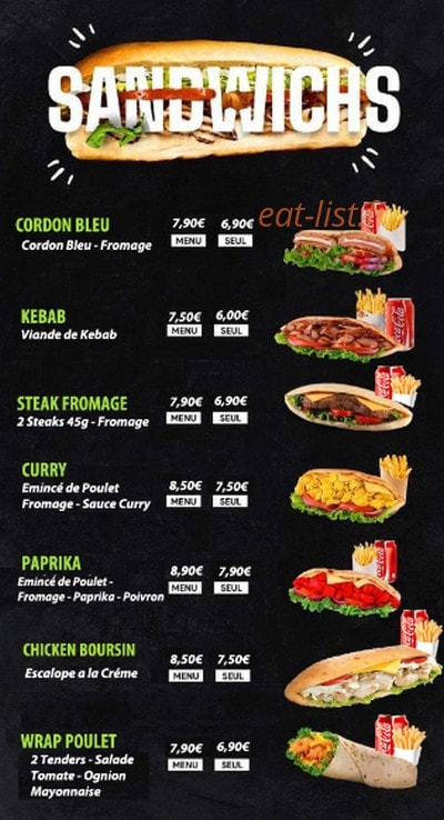 Kebab Avenue Bosquet — carte page 1