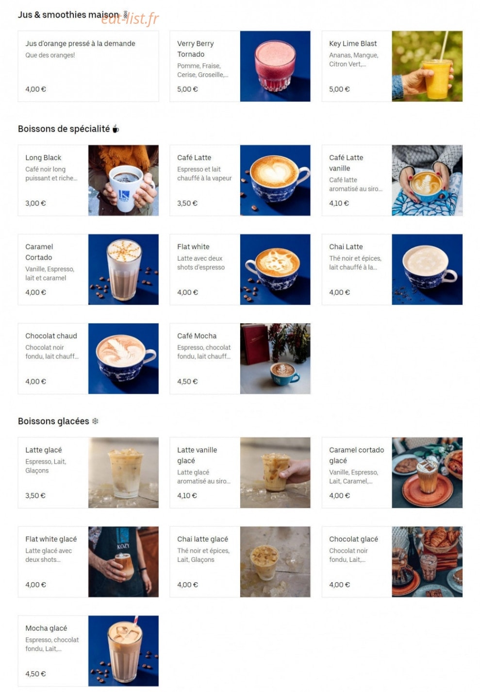Kozy Bosquet — carte page 2