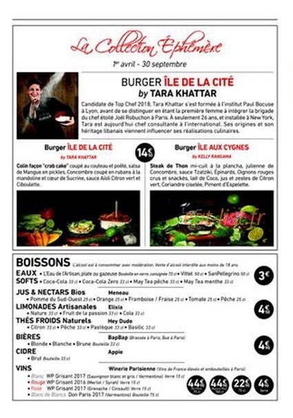 L'Artisan du Burger — carte page 2