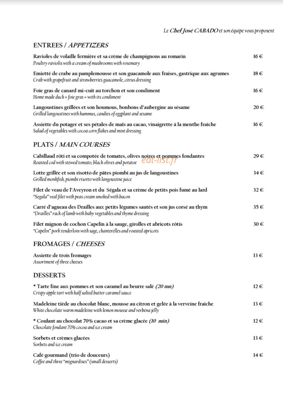 La Bonne Excuse — carte page 1