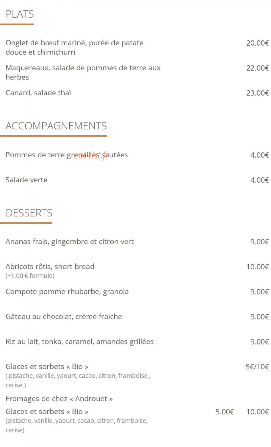 La Calèche — carte page 2