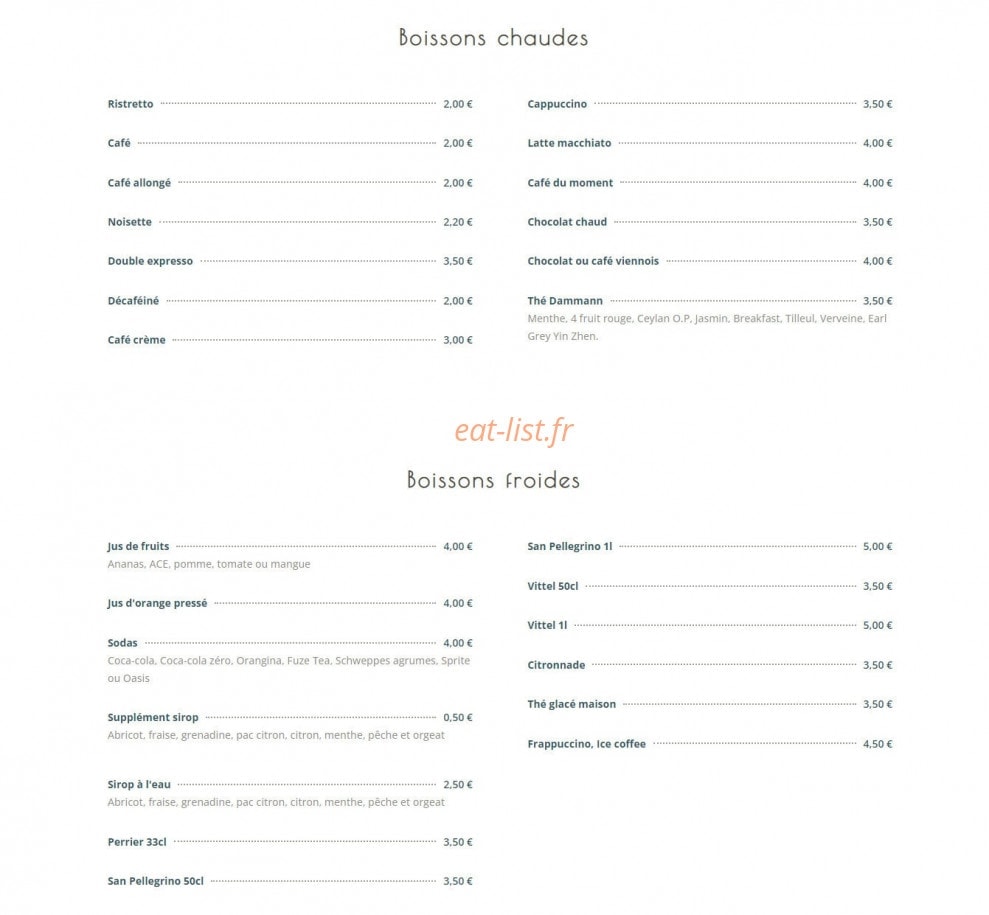 La cantine du Berceau — carte page 5