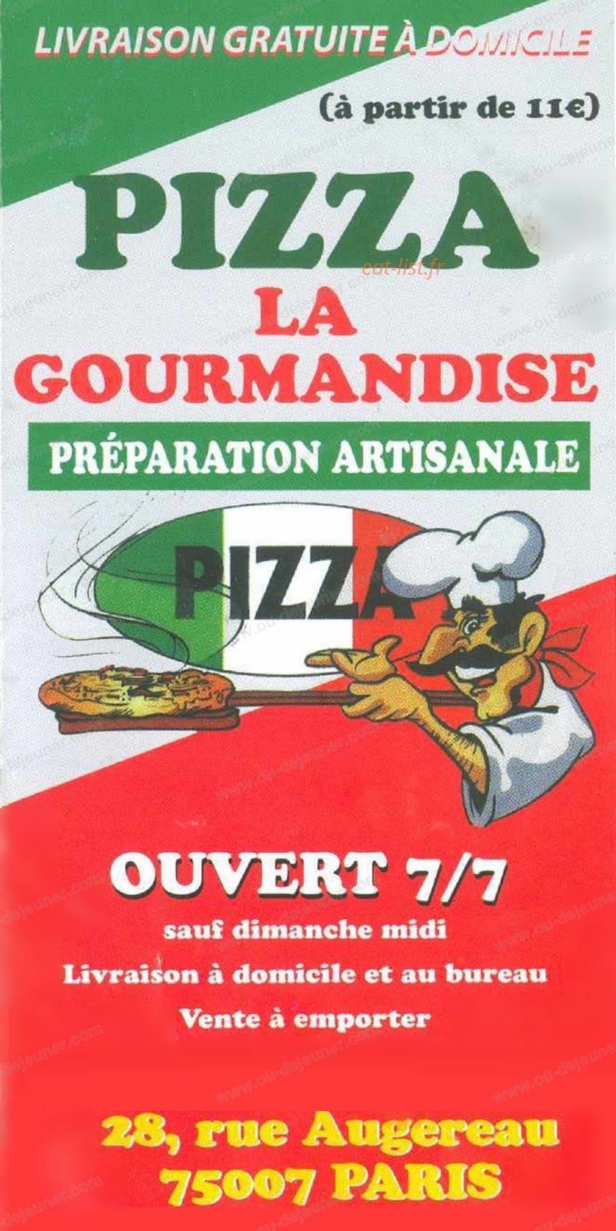 La gourmandise — carte page 1