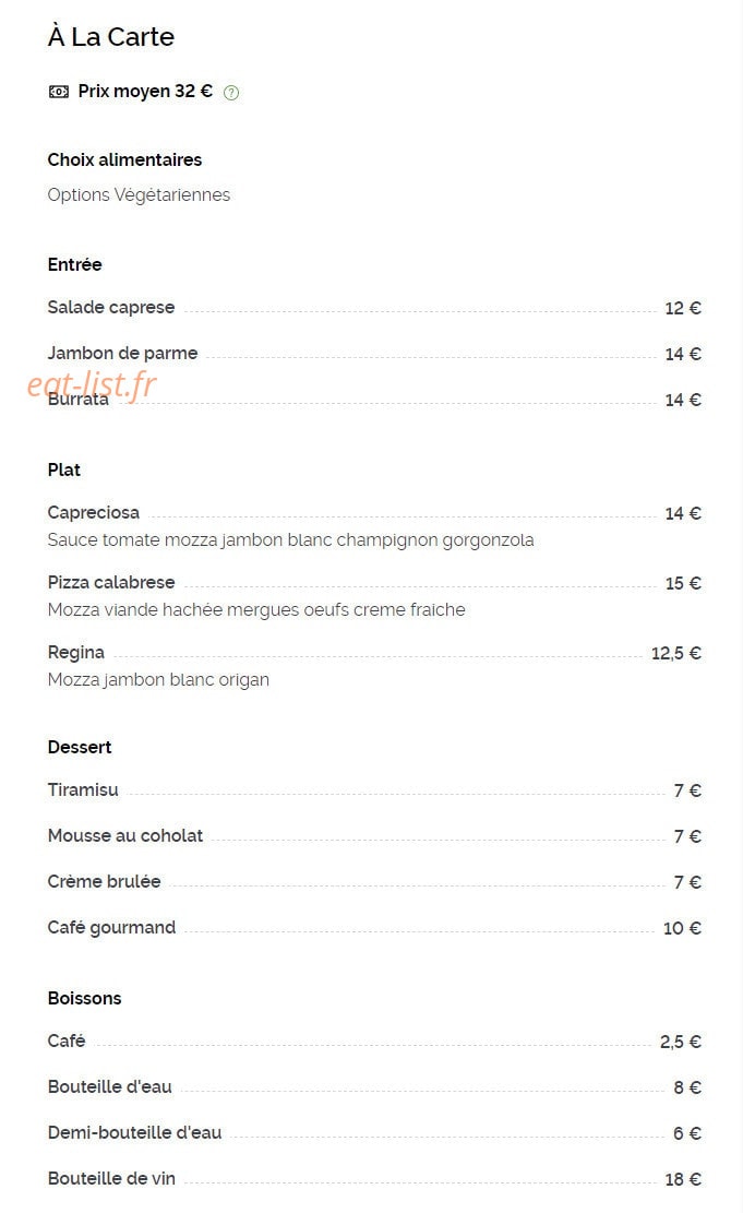 La Piccolina — carte page 1