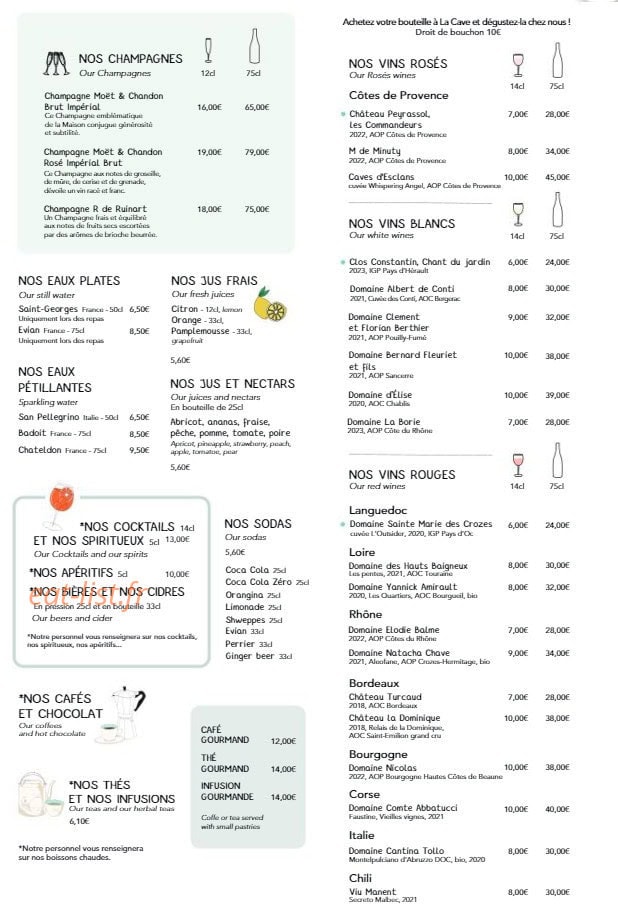 La Table — carte page 3