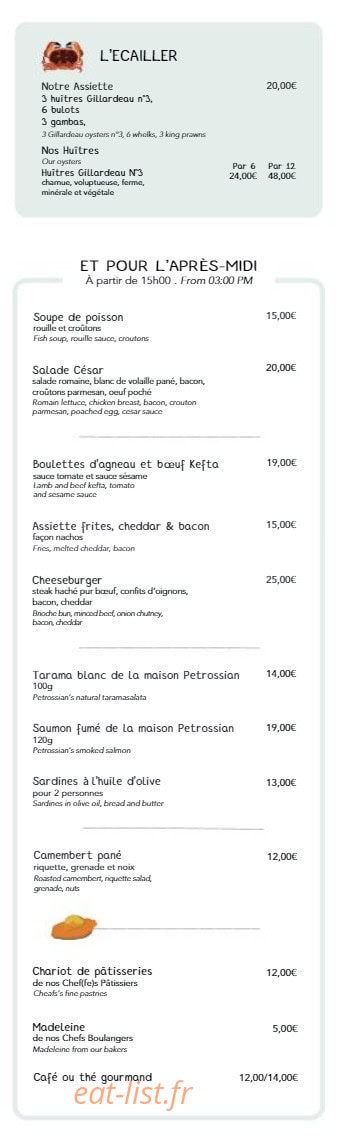 La Table — carte page 2