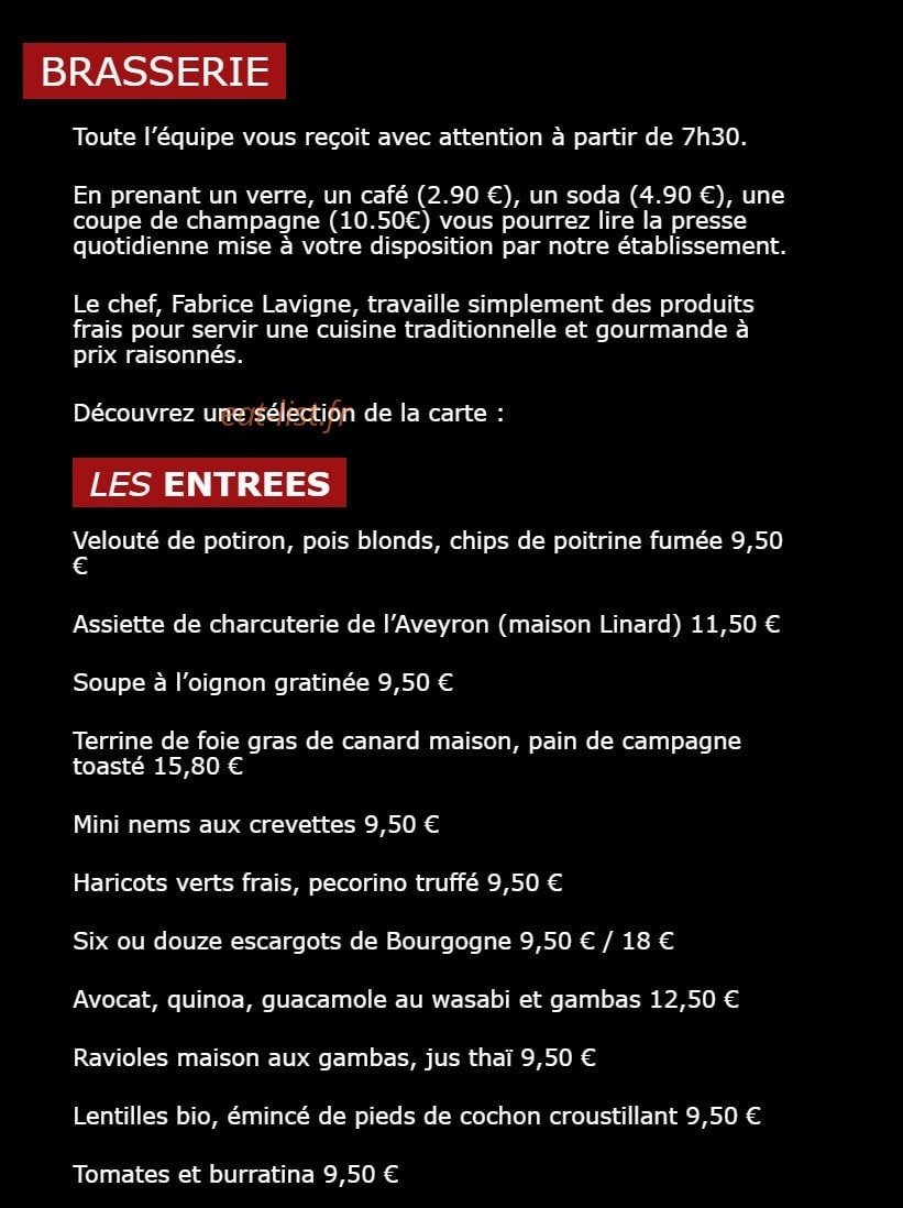 La Terrasse du 7 Eme — carte page 2