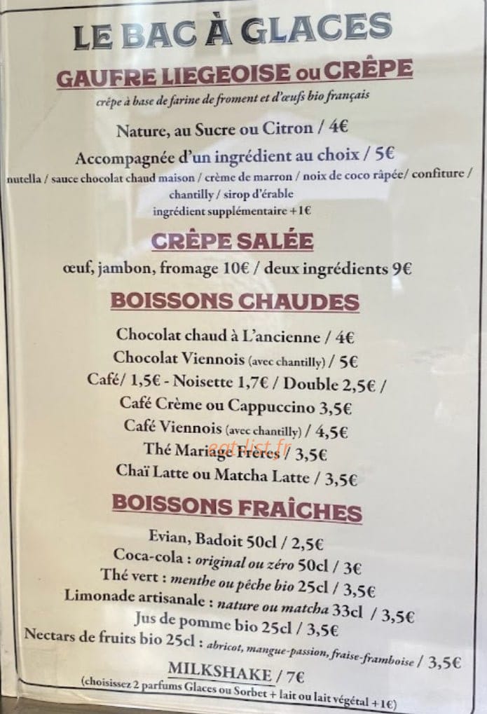 Le Bac à Glaces — carte page 3