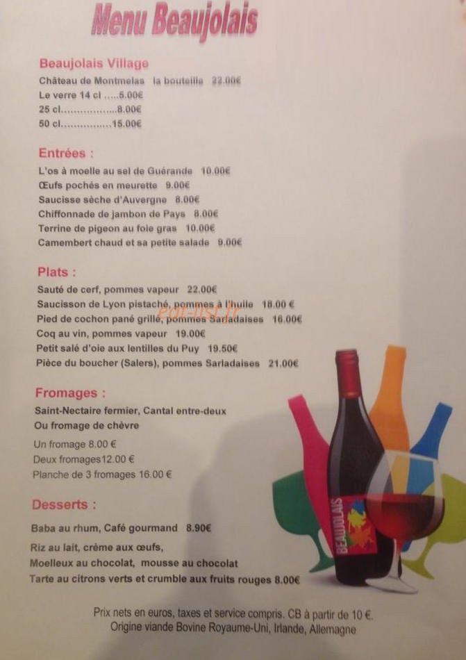 Le Bistrot Les Ambassades — carte page 2