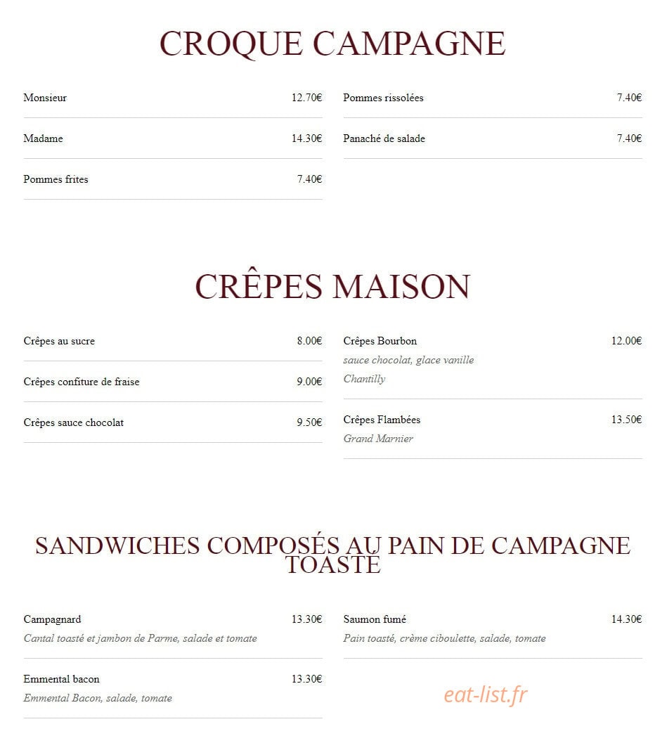 Le Bourbon — carte page 3