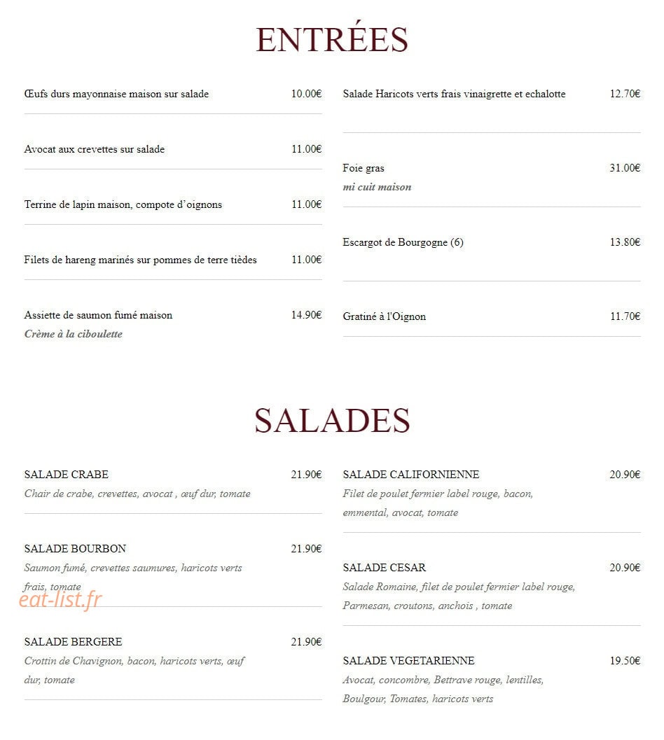 Le Bourbon — carte page 1