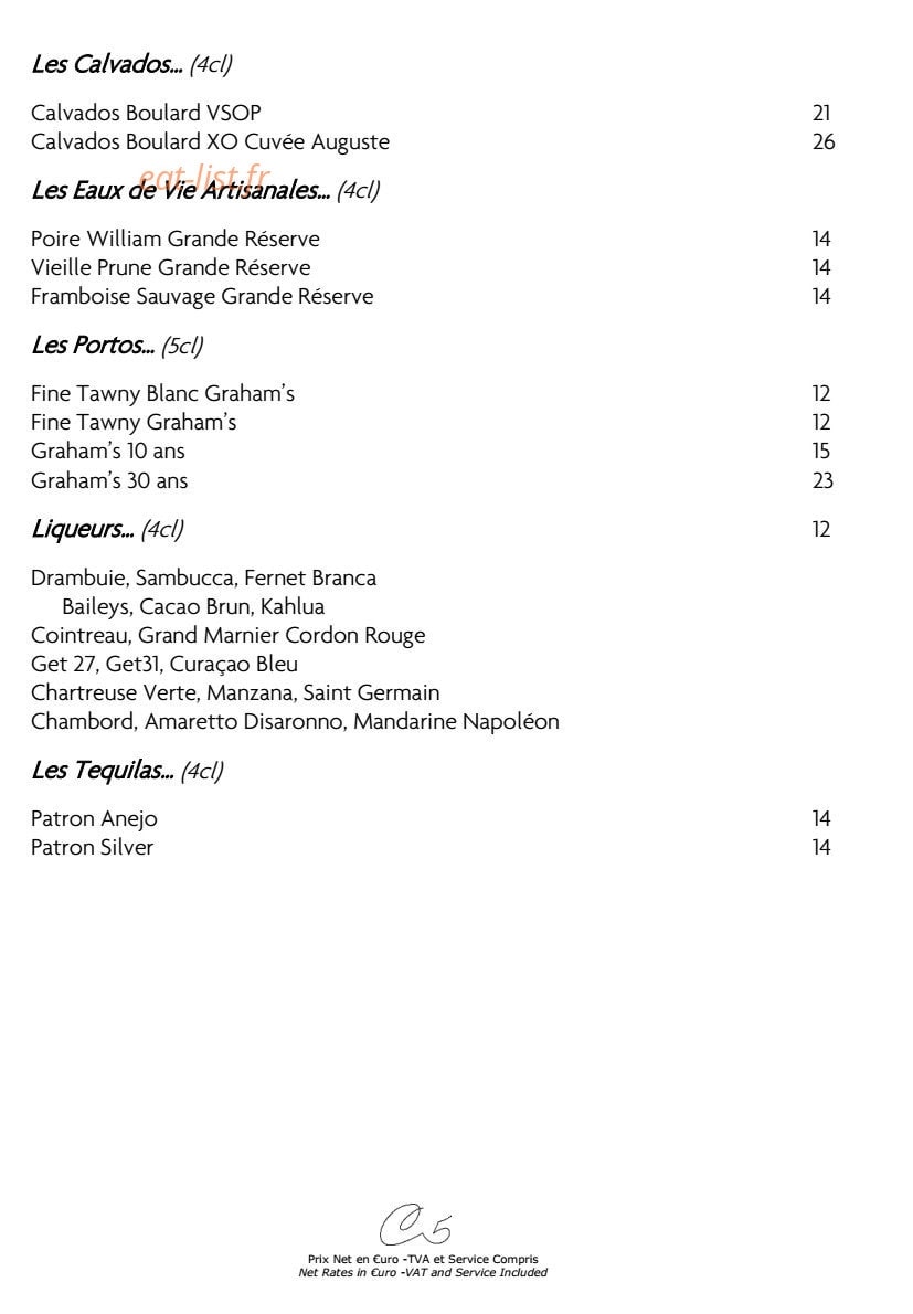 Le Cinq Codet — carte page 7