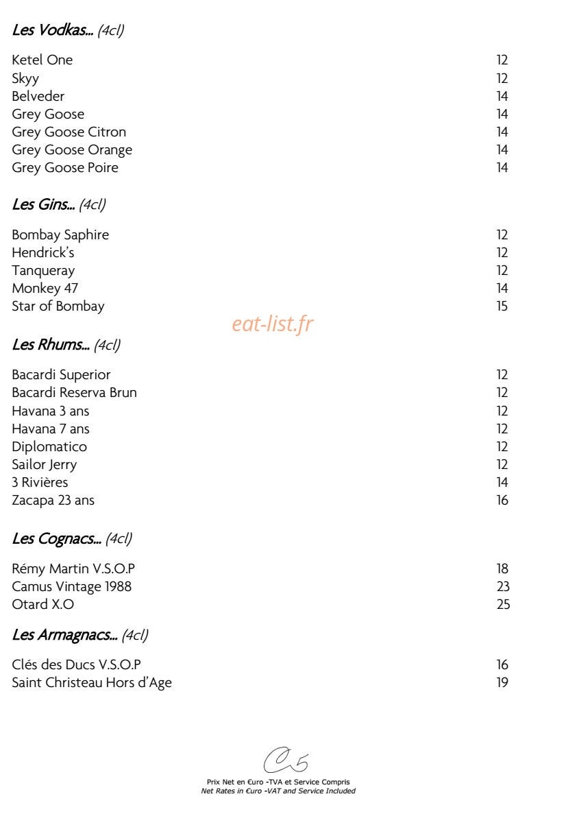 Le Cinq Codet — carte page 10