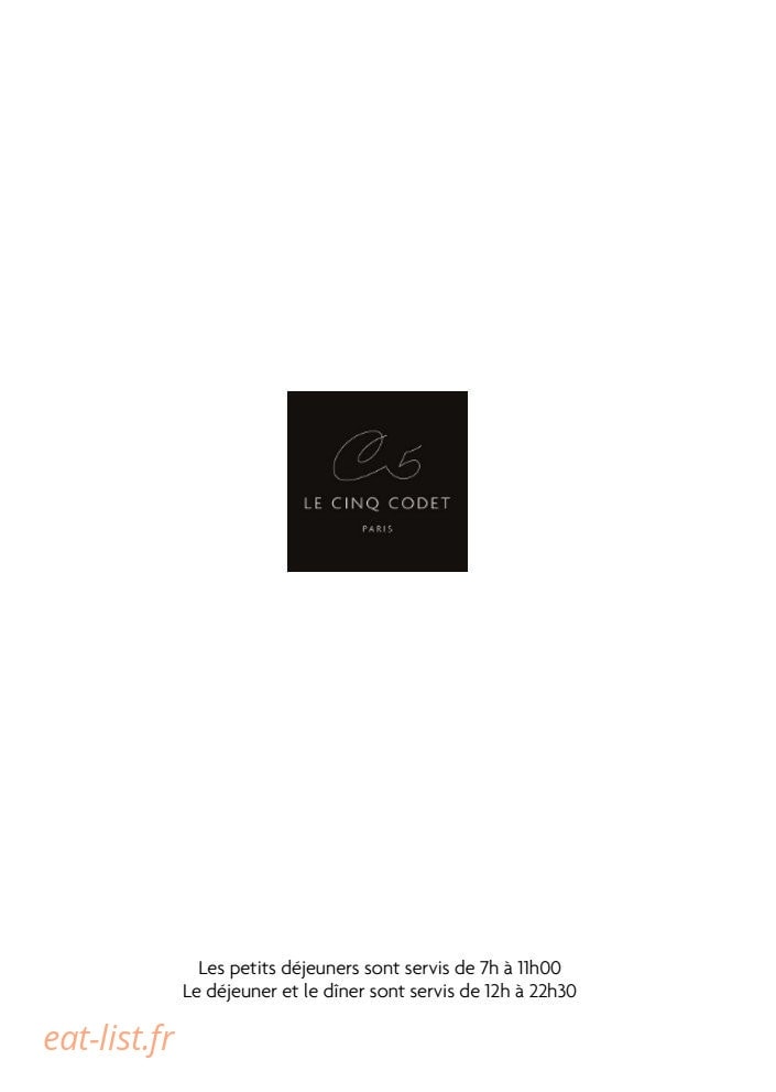 Le Cinq Codet — carte page 15