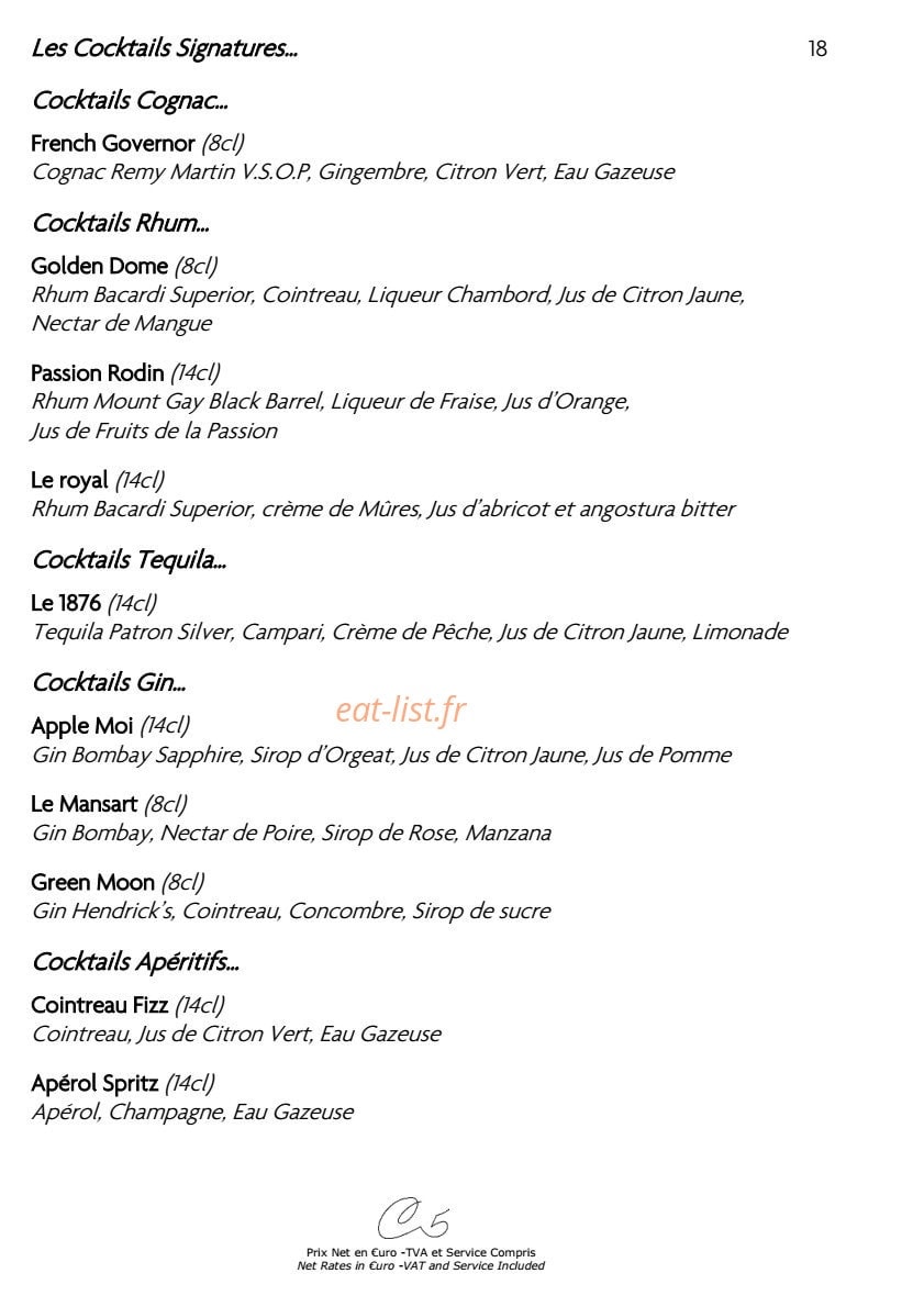 Le Cinq Codet — carte page 13