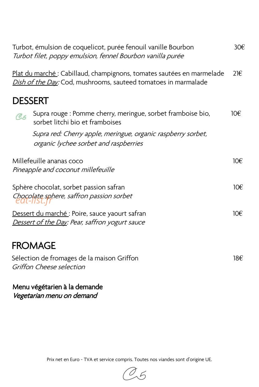 Le Cinq Codet — carte page 3