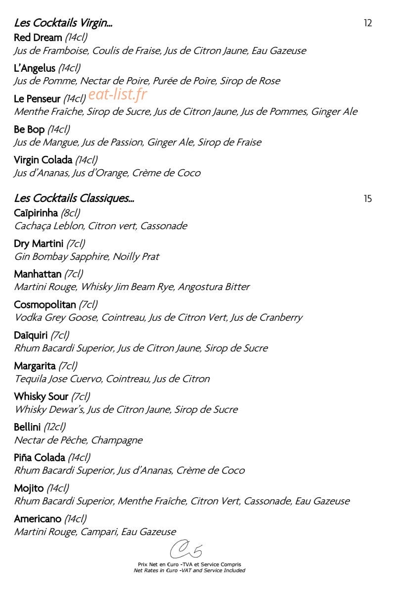 Le Cinq Codet — carte page 9