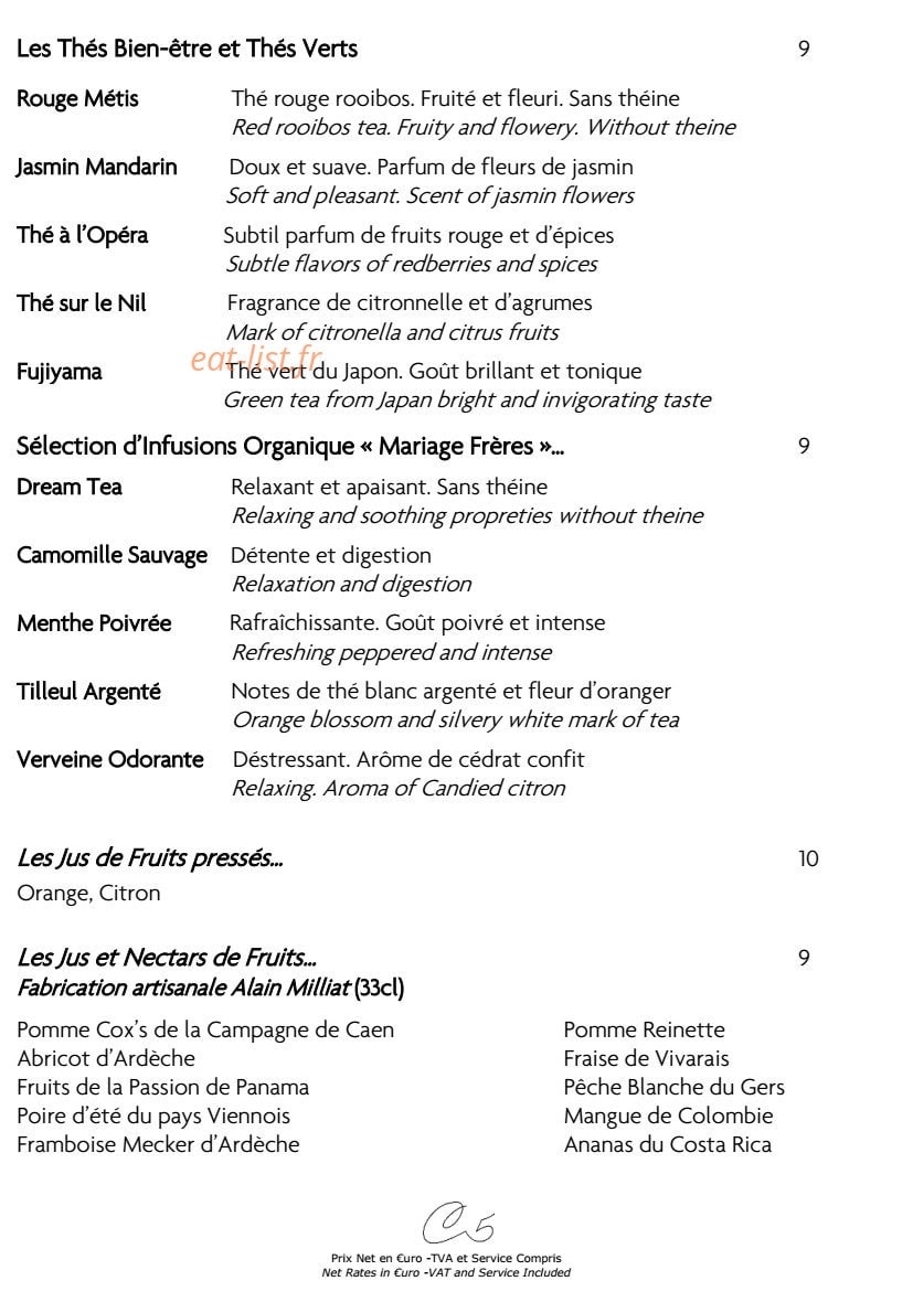 Le Cinq Codet — carte page 8