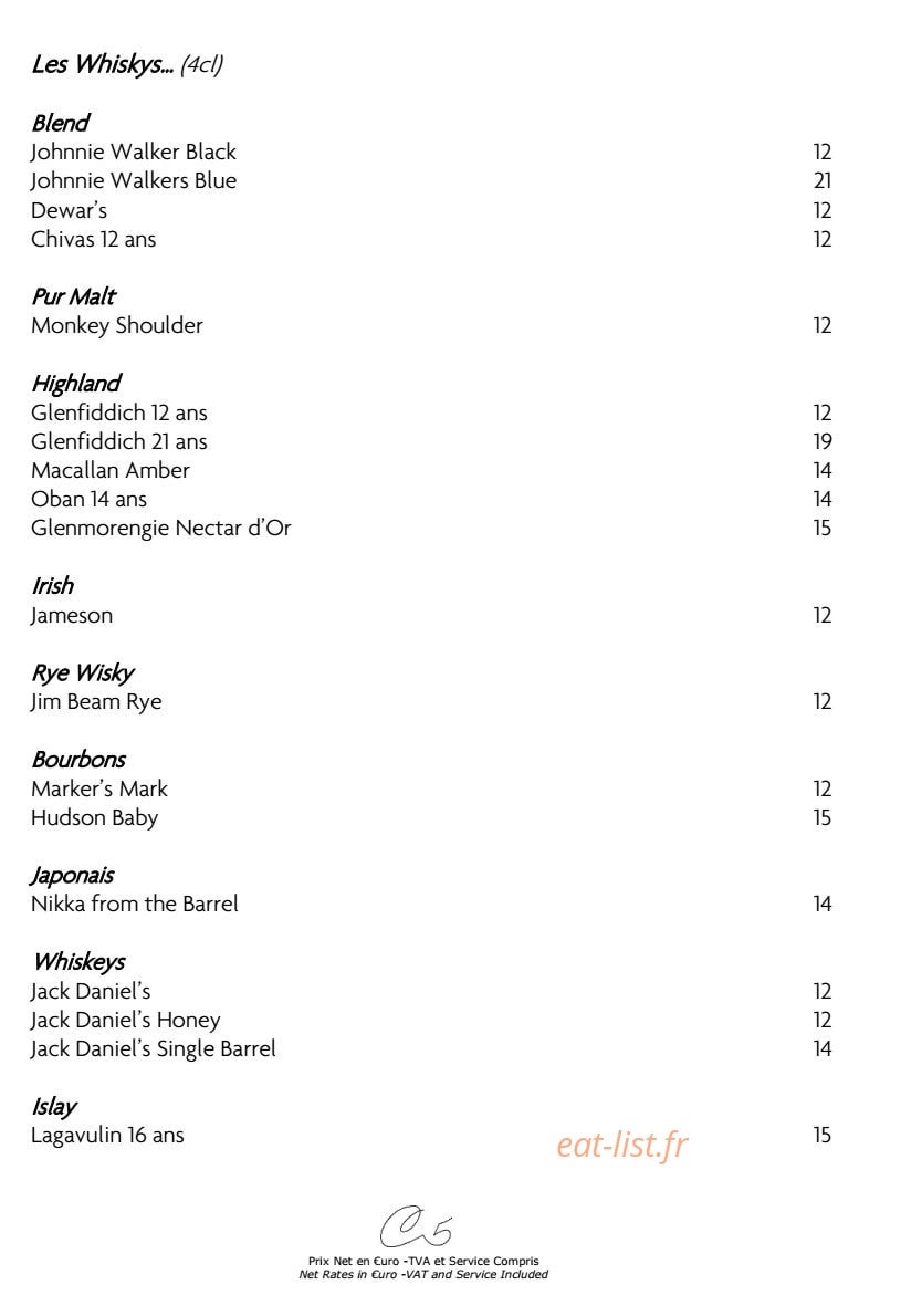 Le Cinq Codet — carte page 11