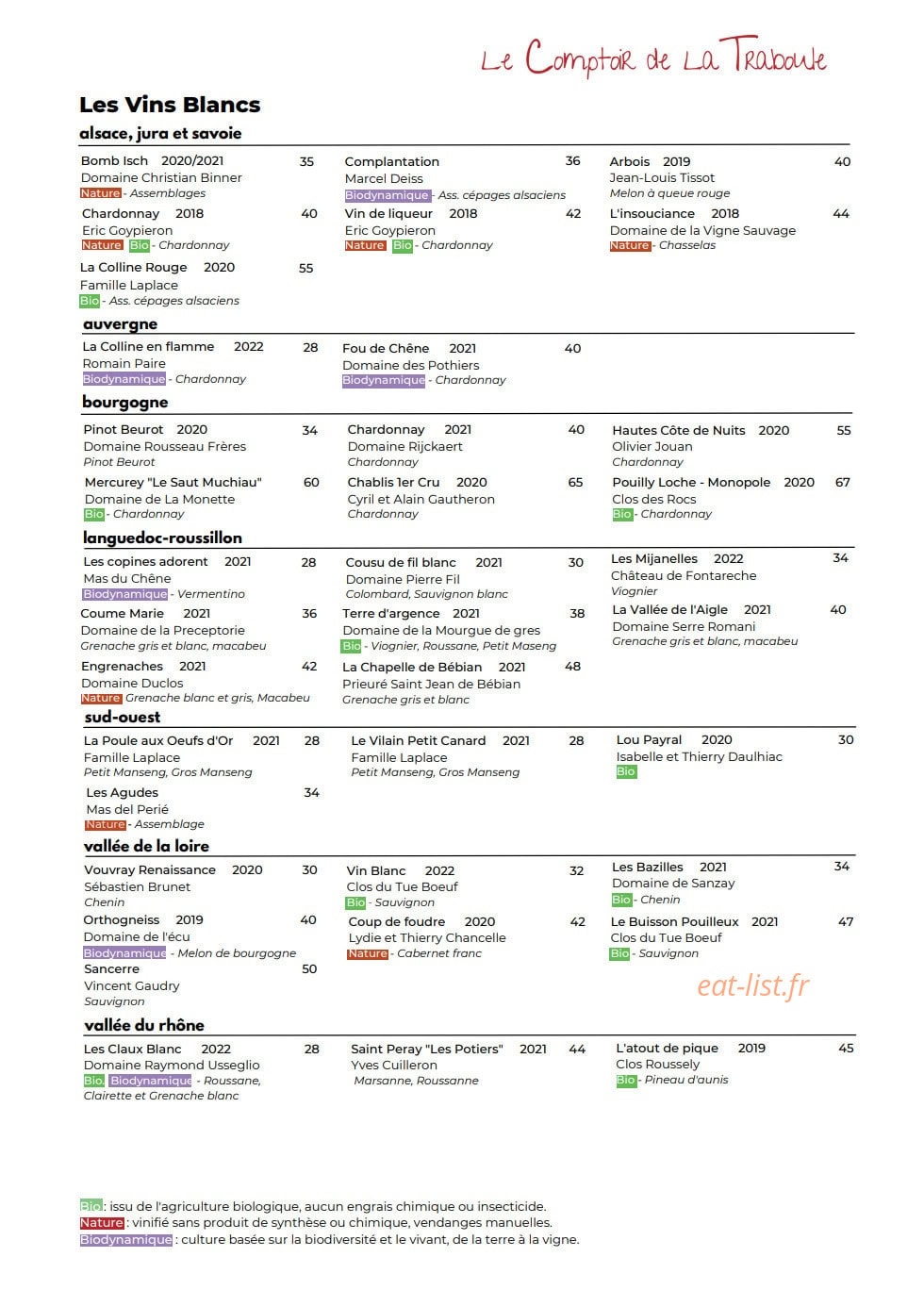 Le comptoir de la traboule — carte page 3