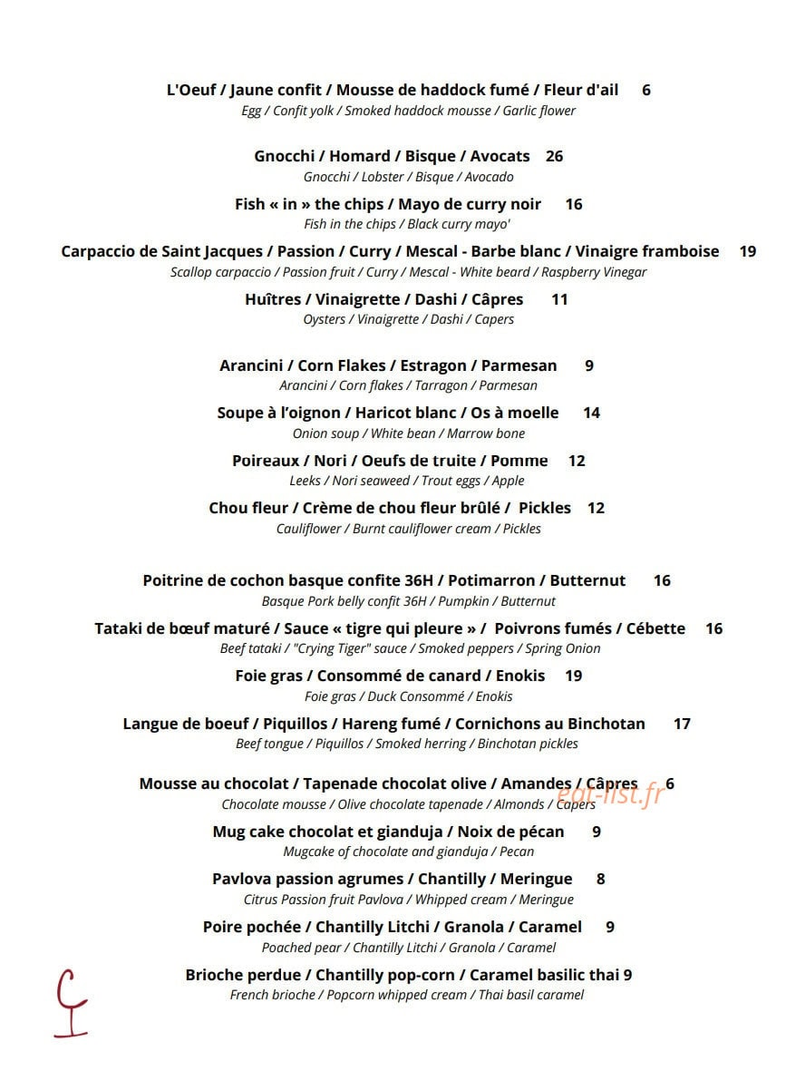 Le comptoir de la traboule — carte page 1
