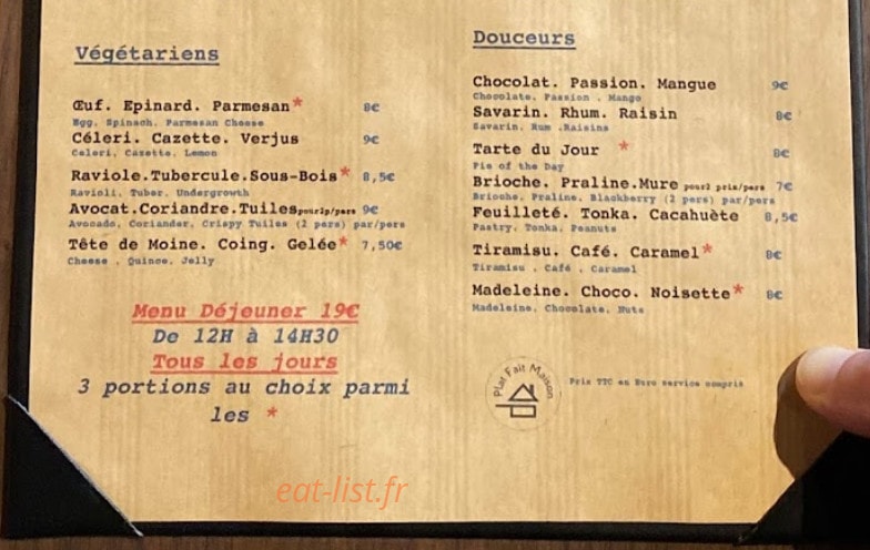 Le Comptoir des Fables — carte page 2