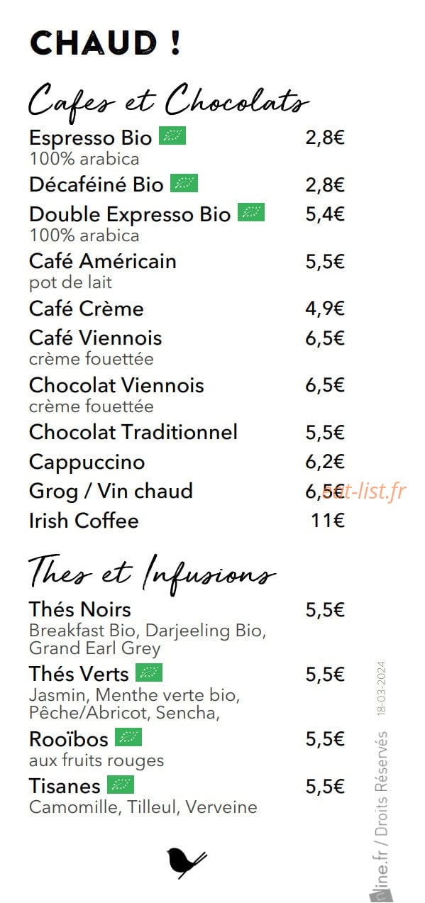 Le Coucou Paris — carte page 5