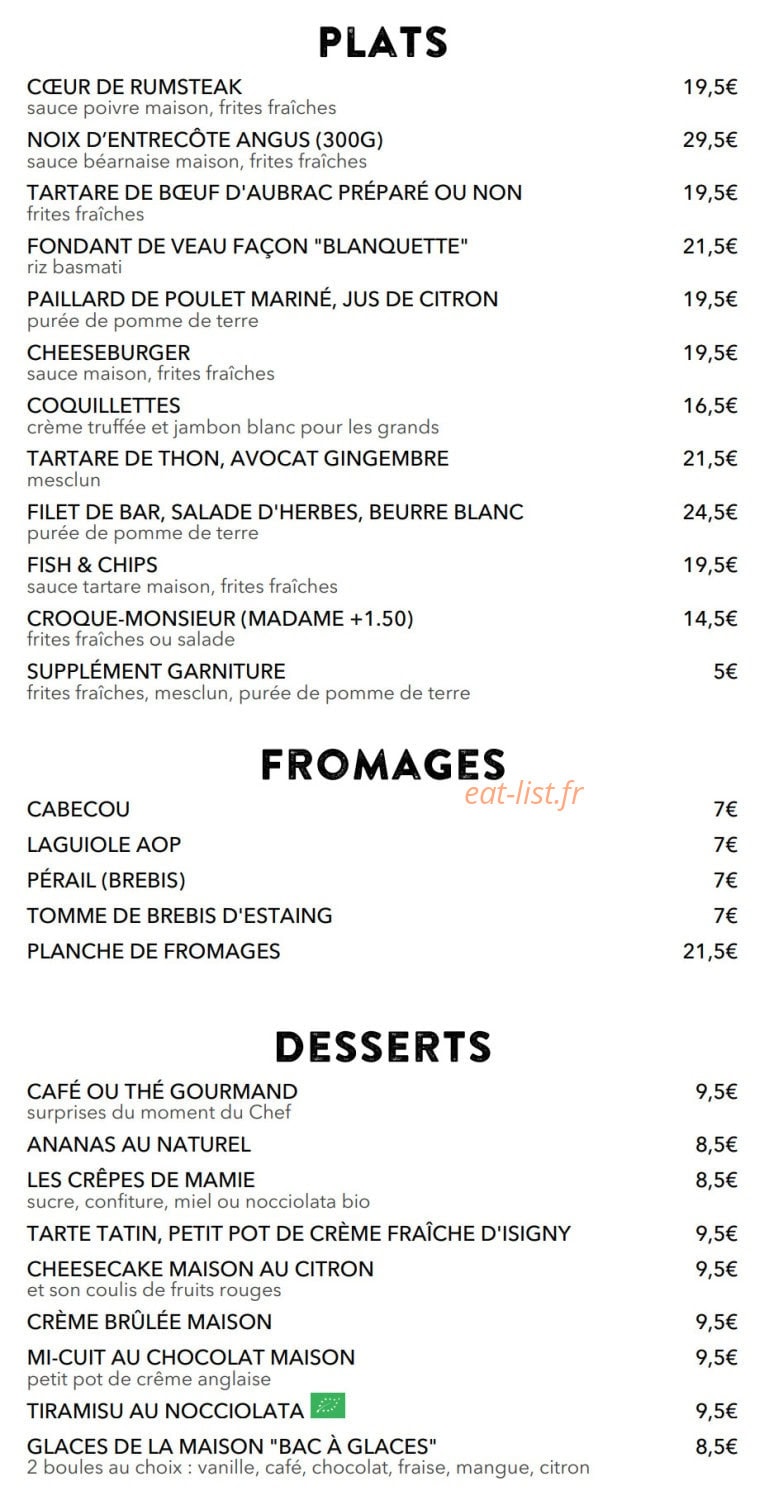 Le Coucou Paris — carte page 2