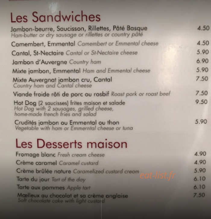 Le Drop Café — carte page 3
