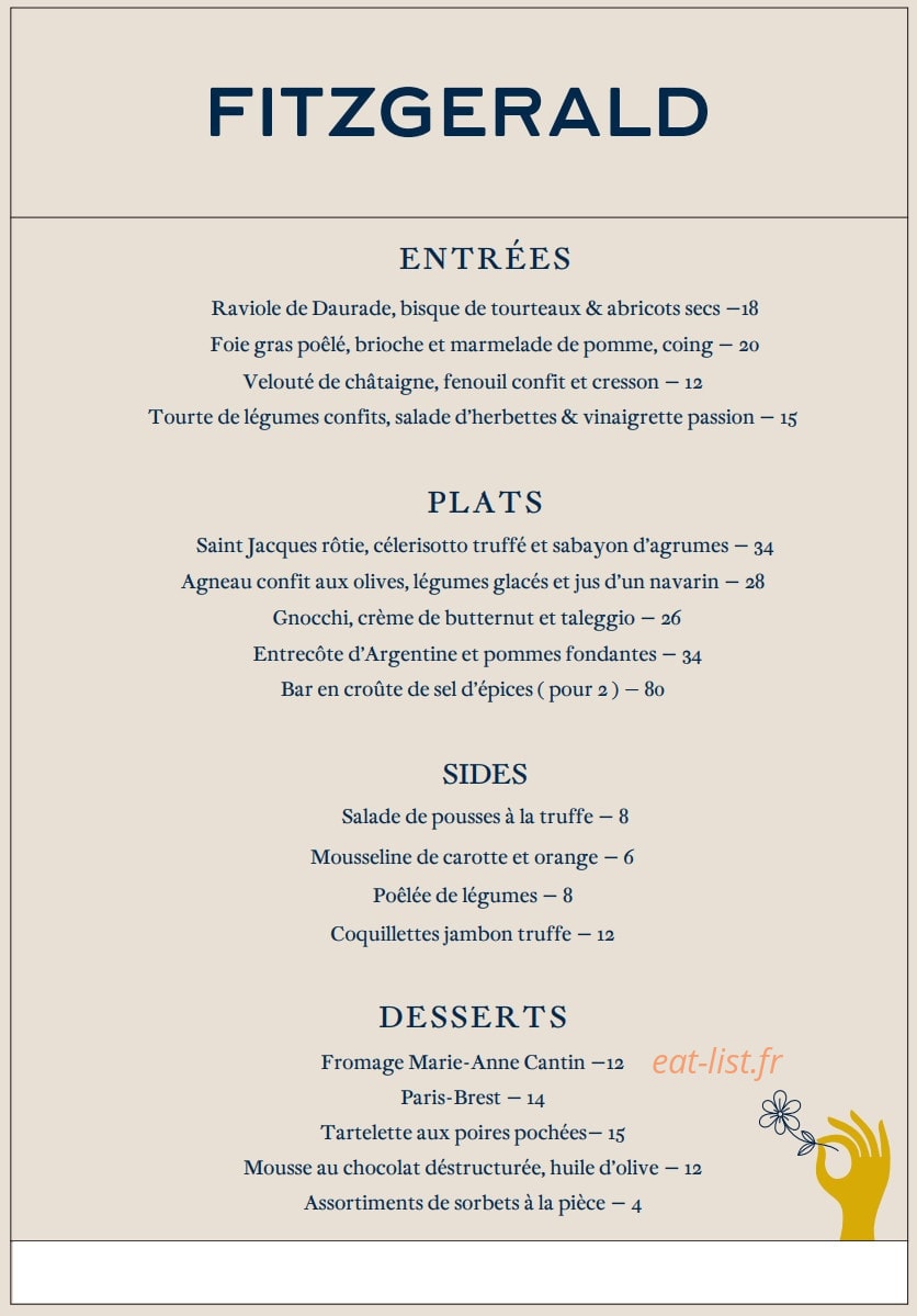 Le Fitzgerald — carte page 2