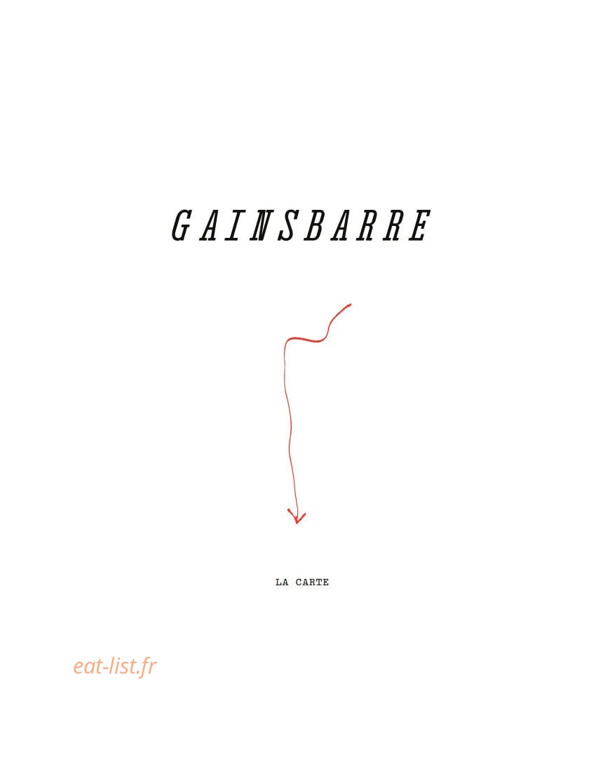 Le Gainsbarre — carte page 1