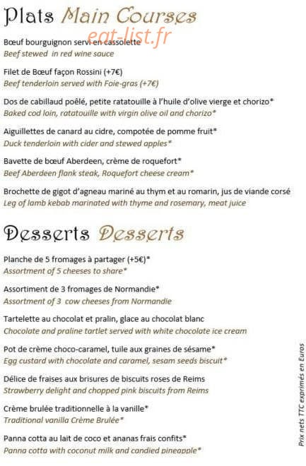 Le p'tit troquet — carte page 2