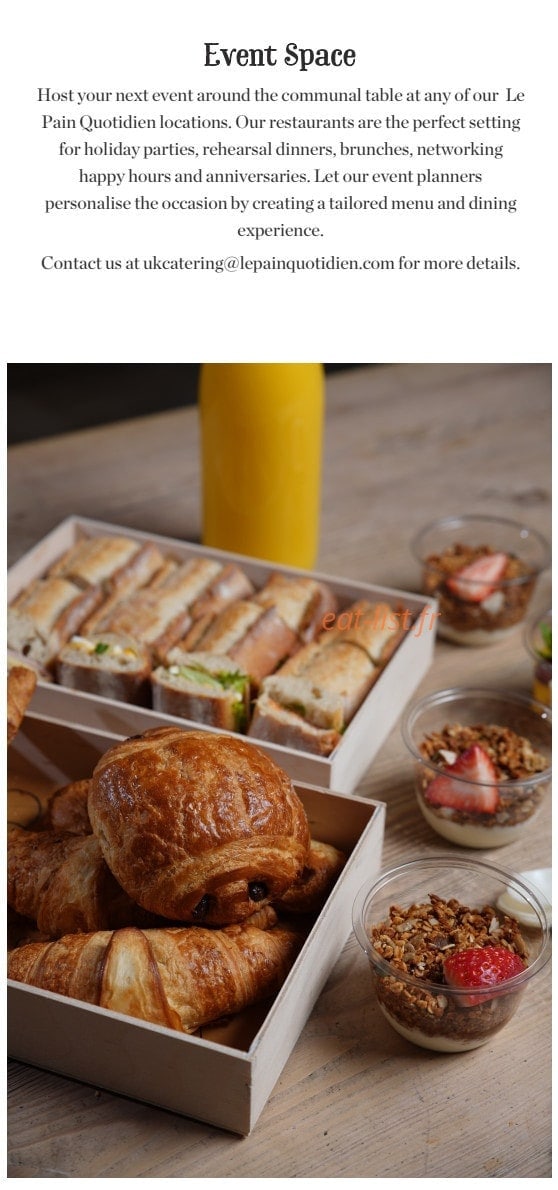 Le Pain Quotidien — carte page 11