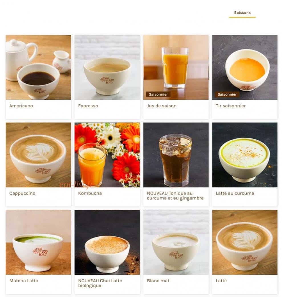 Le Pain Quotidien — carte page 4