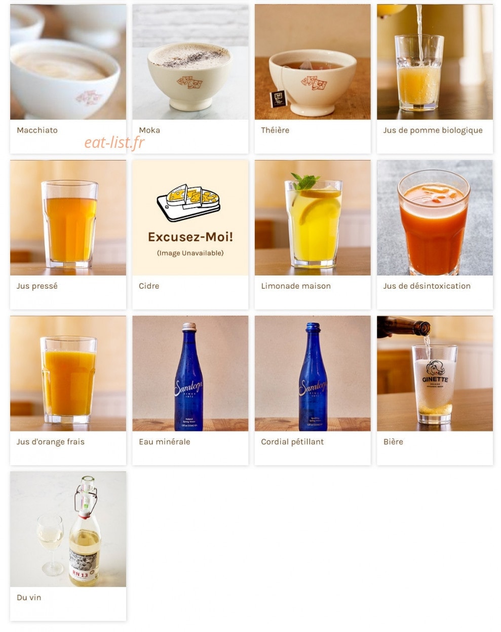Le Pain Quotidien — carte page 5