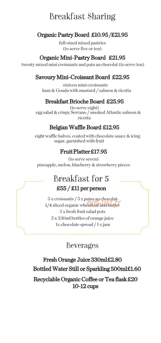 Le Pain Quotidien — carte page 7